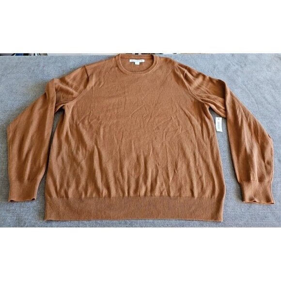 Amazon Essentials Sweater Mens XL Toffee Brown Long Sleeve Cotton Knit Crewneck - Picture 12 of 15